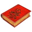 Handmade Tibetan Leather Bound Hidden Treasure Box In Book Style With Golden Birds