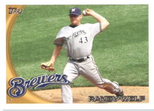 2010 Topps Update Baseball Card #US-182 Randy Wolf - Milwaukee Brewers / MLB Trading Card in Screwdown Case
