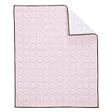 Bacati Quilted Circles Pink and Chocolate Baby Quilt