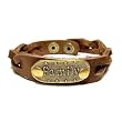 Family Sentiment Tribal Braided Leather Bracelet with Snap Closure