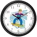 Boy Skateboarding or Skate Boarding Theme Wall Clock by WatchBuddy Timepieces (Hunter Green Frame)