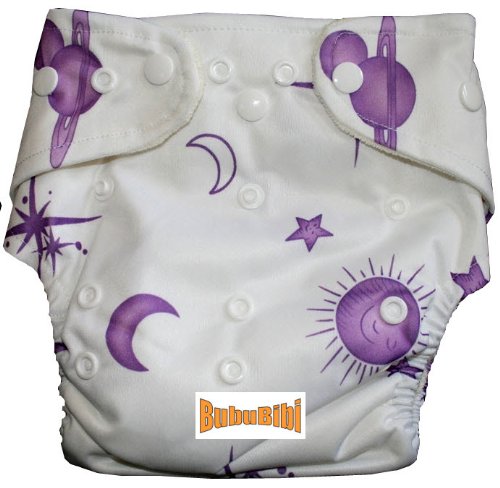 Bamboo Pocket Snaps Cloth Diaper/ Nappy - OS - Galaxy Prints