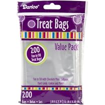 Darice 28-001V 3-Inch-by- 4-3/4-Inch Clear Treat Bag 200-Pieces
