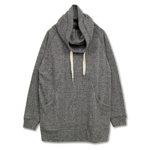 [アンドイット] and it_　レディース トップス 長袖 スウェット地 ロング丈 ゆるくしゅBIGオフタートルライトスウェットプルパーカー