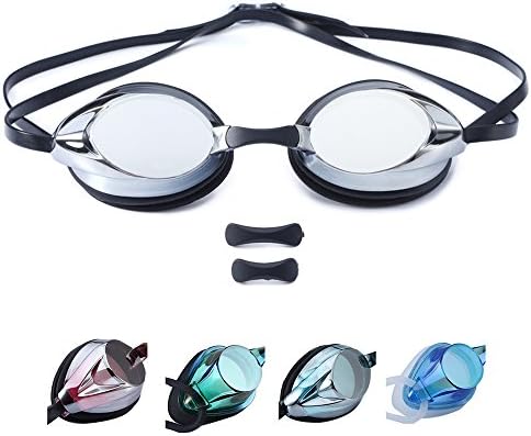 Adult Swim Goggles - Best Prescription Swimming Goggles for Kids Men Women Youth, Professional Anti Fog Mirror Coating UV Protection No Leaking, Ear Plugs Free Protection Case Included