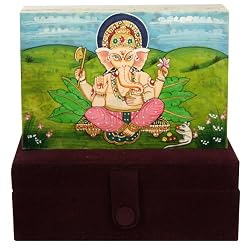 Rectangular Marble Box with Ganesh Painting