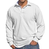 Front Row Long Sleeve Rugby Shirt, White, L