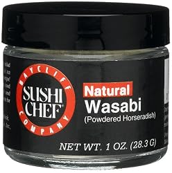 Sushi Chef Natural Wasabi (Powdered Horseradish), 1-Ounce Glass Jars (Pack of 4)