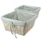 White Wicker Basket with Sage Gingham Liner - Set of 2