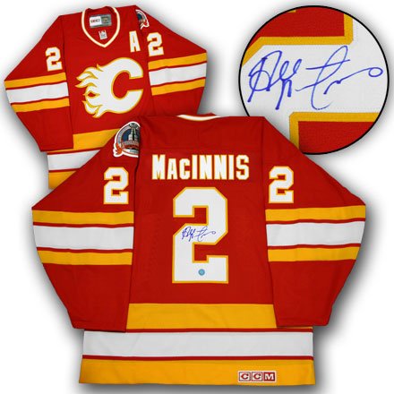 AL MacINNIS Calgary Flames Signed 1989 Stanley Cup JERSEY