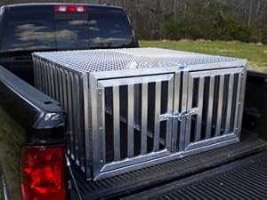 UWS DB-4848N 48" X 48" Bright Aluminum Double-Door Dog Box W/Enclosure & Storage | Mounting