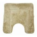 Square Design Super Soft Cashmere Touch Beige Bathroom Pedestal Mat