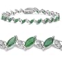 6.00 Carat Genuine Emerald Silver Bracelet