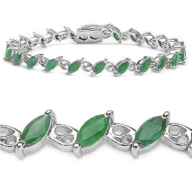 Buy 6.00 Carat Genuine Emerald Silver Bracelet by JewelzDirect