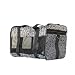 Dog Cat and Pet PVC Nylon Duffle Style Travel Carrier -Grey Print [15 x 9" x 10"]