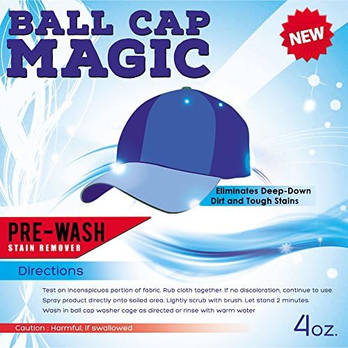 Deluxe Package: Ballcap Buddy Washer/Cage with Navy Blue Cap Included plus"Ball Cap Magic" Pre-Wash Stain Remover Spray and Handy Scrub Brush!