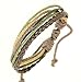 Brown Black Leather Strap Surf Wristband Bracelet Coloured Cords
