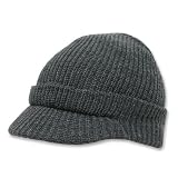 GI Jeep Beanie Visor Cap - Heather Charcoal