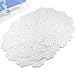 kilofly Handmade Crochet Round Cotton Lace Table Placemats Doilies Value Pack [Set of 4], Lotus, White