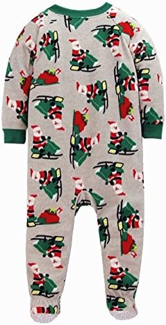 Genshion Kids Toddler Baby Boys Girls Thermal Footed Christmas Pajama 5T Grey