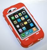 Orange Silicone w/ White Hard CasE for Iphone 3G, 3GS-