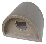 Plastic Cat House / Igloo With Cat Flap and Vet Bedding - Light Brown