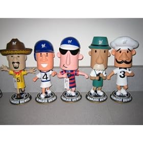 Milwaukee Brewers Racing Sausages Set of 5 Bobblehead 9 Inch