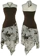 TRIXXI Stretch Halter Dress W/ Crinkle Chiffon Skirt