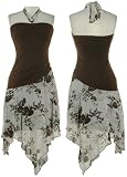 TRIXXI Stretch Halter Dress W/ Crinkle Chiffon Skirt