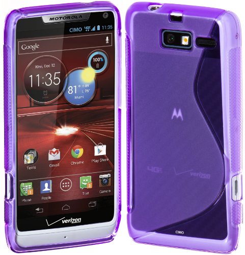 Cimo S-Line Back Case Flexible TPU Cover for Motorola DROID RAZR M (XT907, 4G LTE, Verizon) - Purple