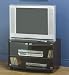 Cappuccino Finish TV Stand with Glass Doors