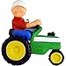Tractor Personalized Christmas Ornament - Male - Farmer - Handpainted Resin - 4.5