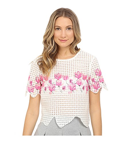 [アルマーニジーンズ] Armani Jeans レディース Polyester Embroidered Tulle Blouse トップス [並行輸入品]