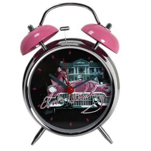 Elvis Pink Car Retro Alarm Clock