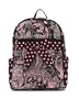 Belvah Quilted Pink Paisley Backpack Purse (11x13) - Chocolate Brown