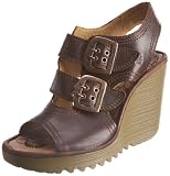FLY London Women's Pecam Ankle Strap Sandal, Dark Brown Rug,38 EU/7 M US