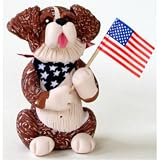 Australian Shepherd (Red Merle) Patriotic Pup Figurine