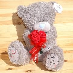 Me to You Teddy B�r mit 3 Rosen und Schleife ca.: 29 cm 114016