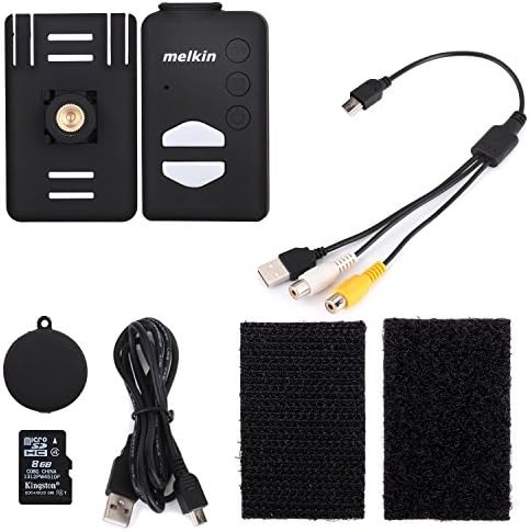 Melkin Mini Full HD 1080P Action Cam Camera Driving Recorder Loop Recording (+ Micro SD 8GB, Black)