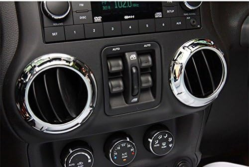 Inner Air Condition Vent Outlet Cover Trim Fit for Jeep Wrangler 11-16 (Sliver)