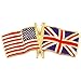 USA and United Kingdom Crossed Friendship Flag Lapel Pin