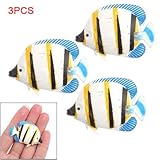 Black Yellow Stripes Plastic Floating Fish for Aquarium image