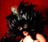 Goth Black Feather Mardi Gras Costume Mask Party Prom