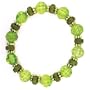 Spring Charmers Brass Tone Green Hues Stretch Bracelet