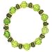 Spring Charmers Brass Tone Green Hues Stretch Bracelet