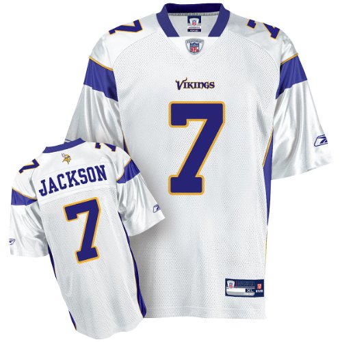 Reebok Minnesota Vikings Tarvaris Jackson Replica White Jersey Small