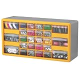 Akro-Mils 10726 26-Drawer Plastic Parts Storage Hardware and Craft Cabinet, 20 inch by 10 inch by 6-1/2 inch, Yellow/Grey