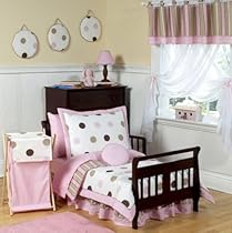 JoJo Designs 5-Piece Toddler Bedding Set - Pink and Brown Modern Polka Dots