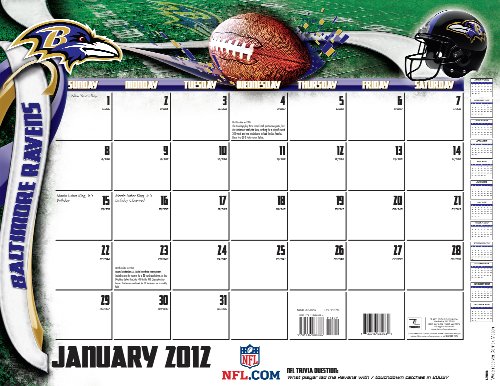 2012 BALTIMORE RAVENS 22X17 DESK CALENDAR