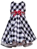 New Black White Buffalo Checked Sun Dress with Red Waistband ~ Pageant Boutique 7 to 16 Girls